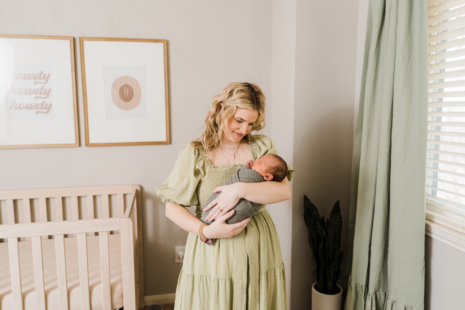 Relaxed In-Home Newborn Session in Neutral Home and Spring Outfits | Dallas Texas Family and Newborn Photographer