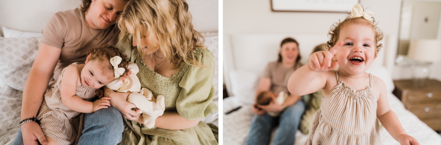Relaxed In-Home Newborn Session in Neutral Home and Spring Outfits | Dallas Texas Family and Newborn Photographer