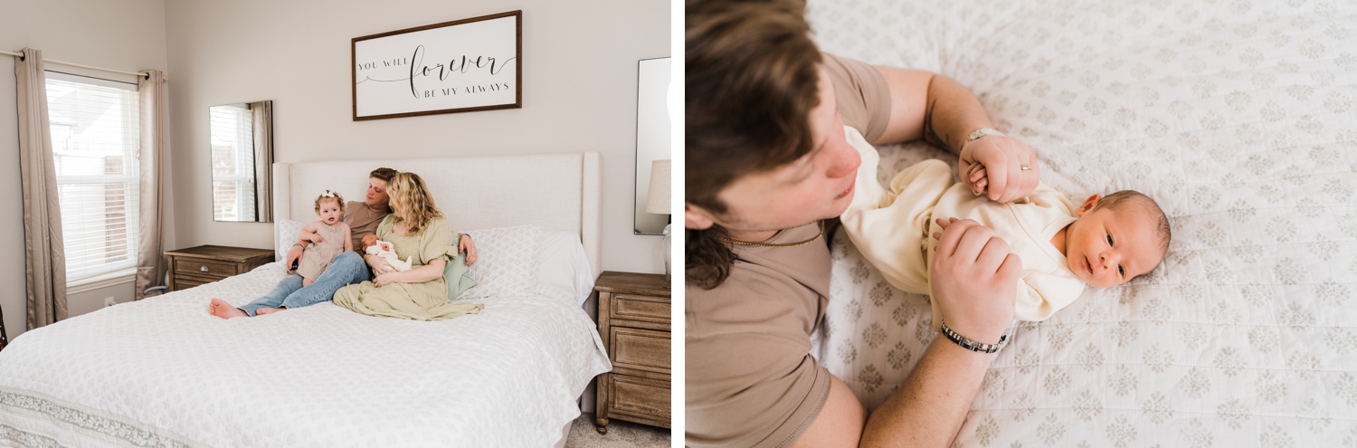Family Baby Boy Newborn Session with Toddler Big Sister | In-Home Family Session 