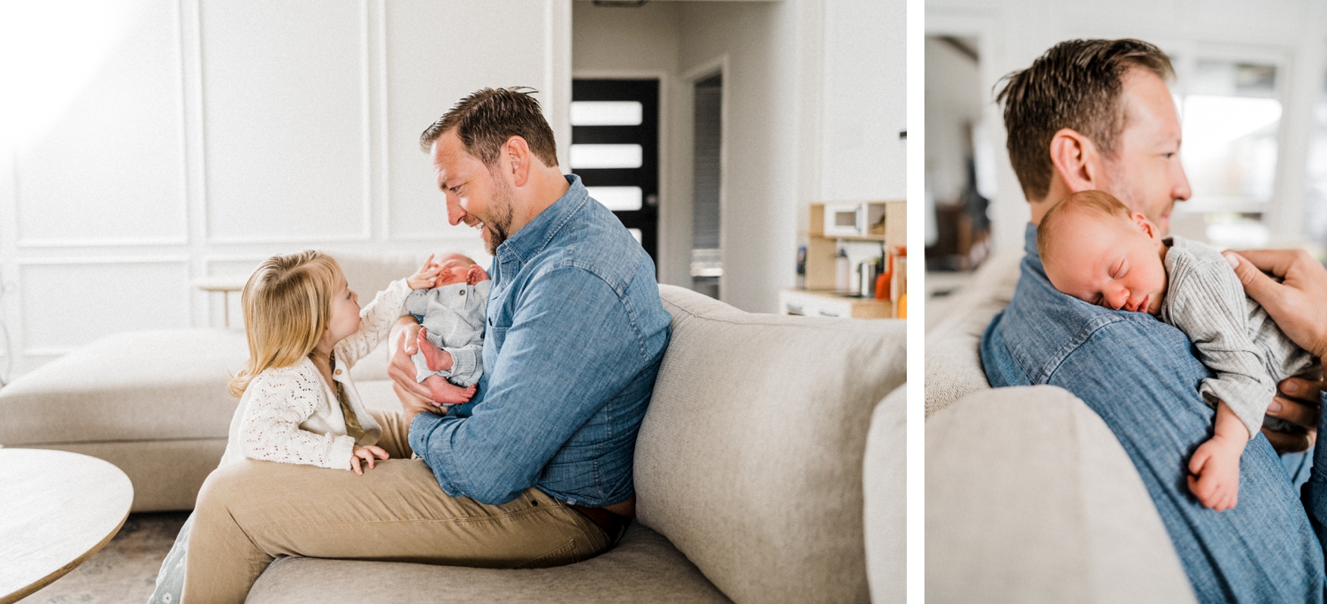 This in-home newborn session with a baby brother and toddler sister was too fun! So happy I got to capture this sweet family during this special time in life. | Brittnie Renee Photo 