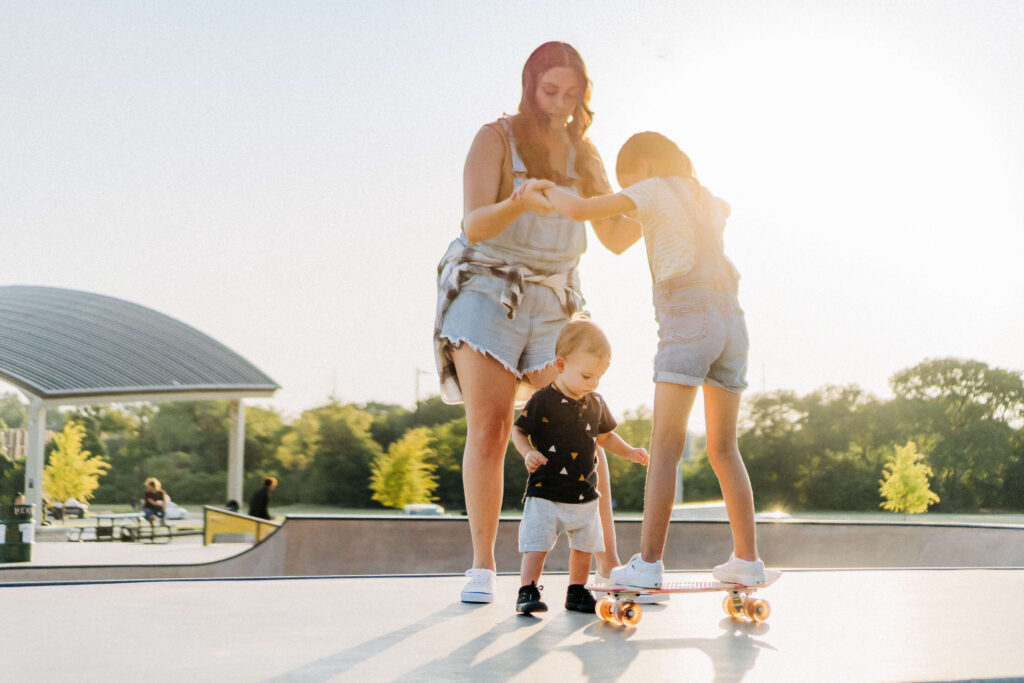 family skate park photoshoot in Garland Texas