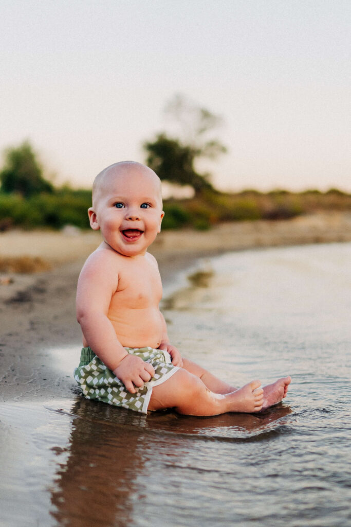 Photo of baby boy at lake grapevine by Dallas Family Photographer